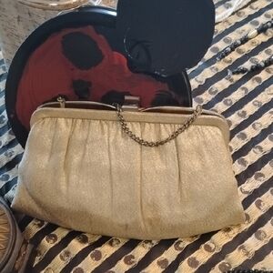 Elegant Gold Women's Clutch w Chain